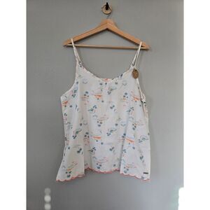 Rae Dunn Tropical Cami Tank Top XL | Flamingo Island Print | NWT Summer Vibes